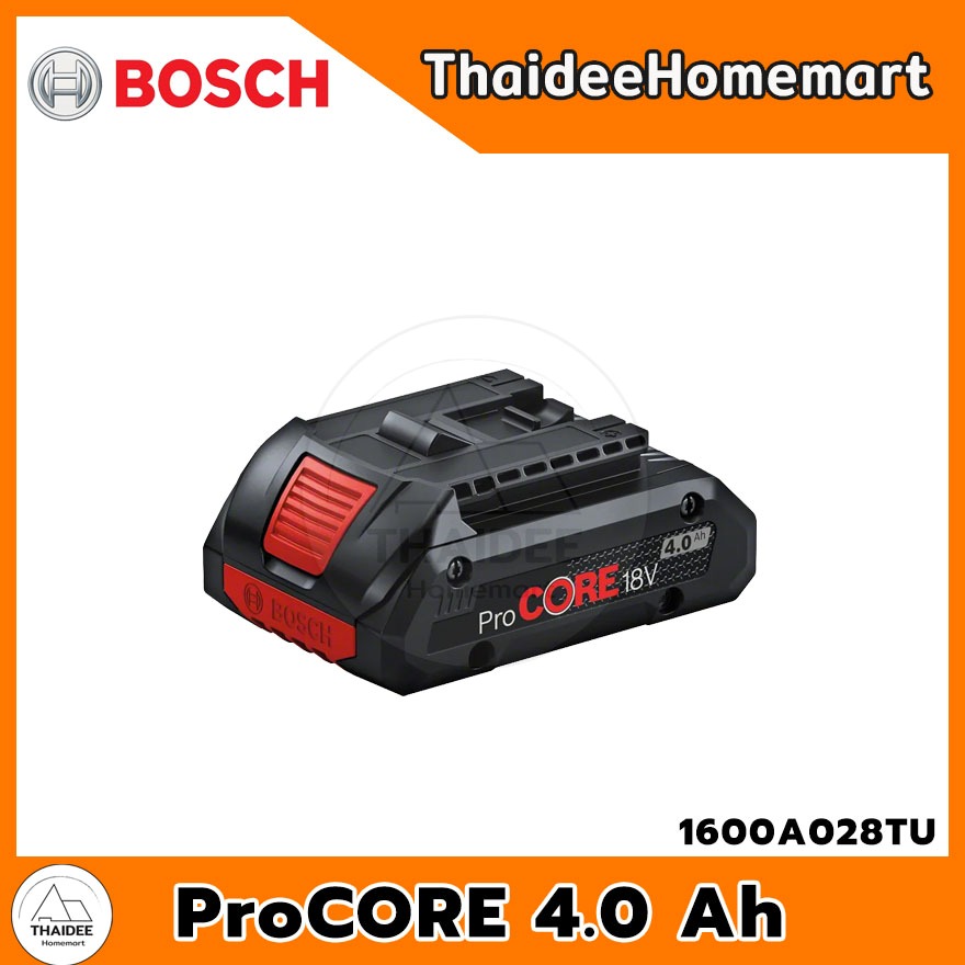 BOSCH แบตเตอรี่ 18V. ProCORE 4.0 Ah รุ่น 1600A0193L/1600A028TU รับประกันศูนย์ 6 เดือน