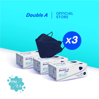 [3 กล่อง 3D] Double A Care หน้ากากอนามัยทางการแพทย์ 3D V-SHAPE 50 ชิ้น/กล่อง จำหน่าย 3 กล่อง