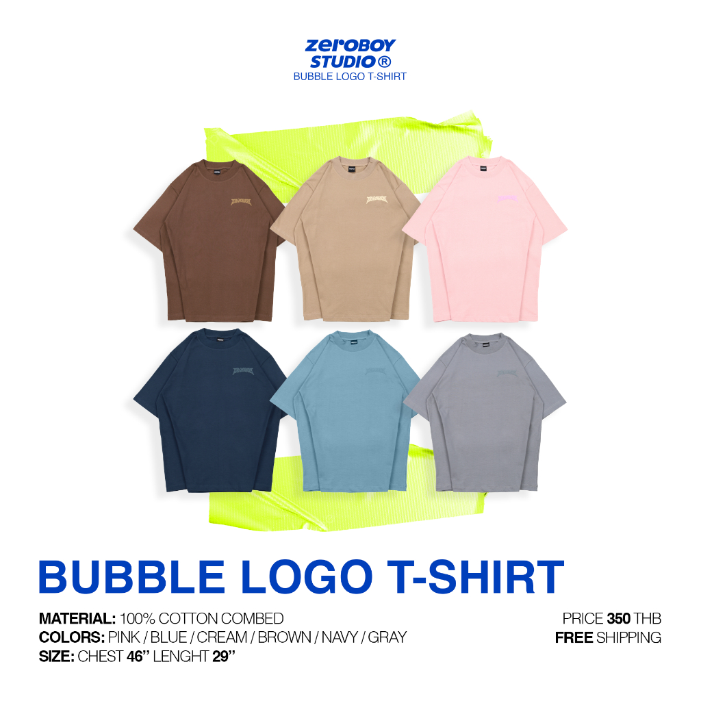 ZEROBOY - เสื้อยืด รุ่น Bubble Logo " 5  สี "