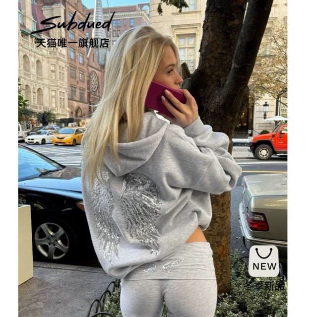 (พร้อมส่ง) Subdued wing hoodie เสื้อฮู้ดดี้กันหนาว size s