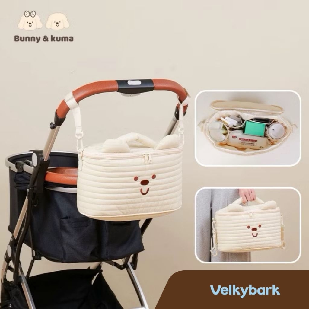 VELKYBARK [พร้อมส่ง] กระเป๋าอเนกประสงค์ กระเป๋าห้อยรถเข็น กระเป๋าแขวนรถเข็นสัตว์เลี้ยง อุปกรณ์ตกแต่งรถเข็น