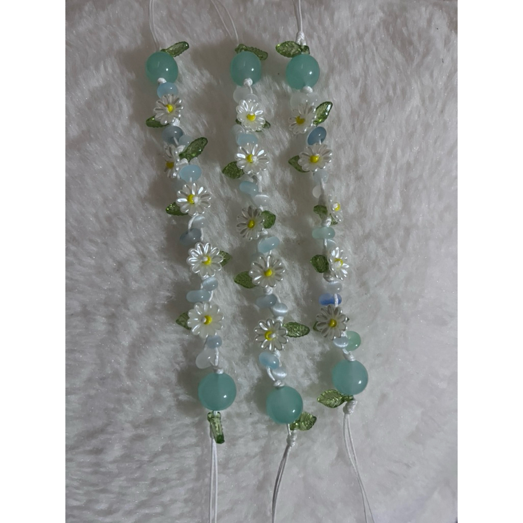 สร้อยข้อมือเชือกถักDIY  ดอก Daisy  กำไลเชือกเทียน