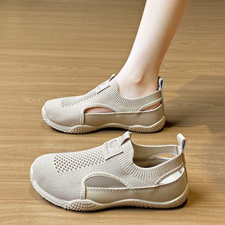 รองเท้าส้นแบนสำหรับผู้หญิง สไตล์เกาหลีใหม่ กันลื่น ระบายอากา…
