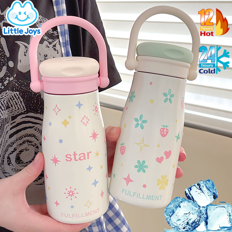 ⚡พร้อมส่ง⚡แก้วเก็บความเย็น สแตนเลส316 600ML ได้ทั้งร้อนและเย็น ถ้วยพกพาสุดน่ารัก มีฟาง สองวิธีในการดื่ม