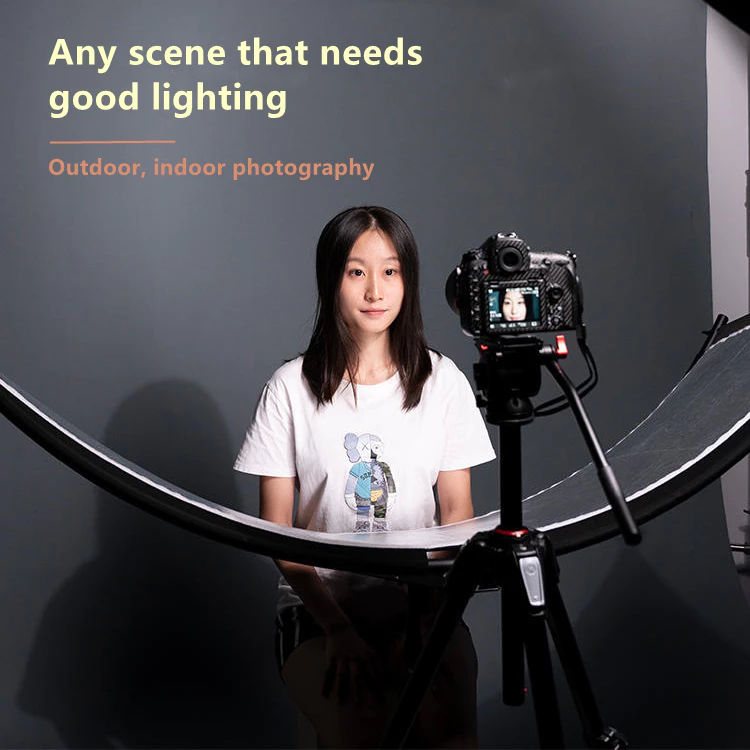 [ส่งของจากไทย]  50x110cm ตัวยูแผ่นสะท้อนแสง Reflector + ขาตั้งกล้อง 2 เมตร แผ่นรีเฟล็กซ์ Studio Curved Screen Reflector