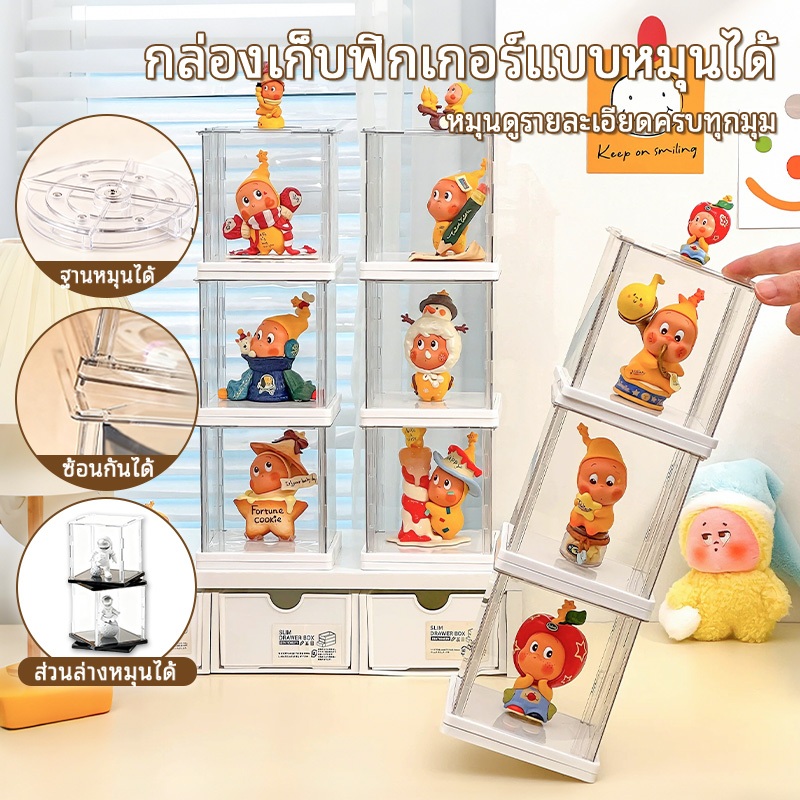 กล่องแสดง Popmart Twinkle กล่องตาบอดเดี่ยว ชั้นวางจัดเก็บแบบใส หมุนได้ เหมาะสำหรับกล่องฟิกเกอร์ LABUBU