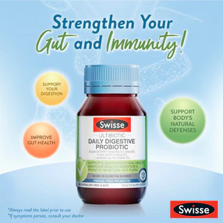 Swisse Daily Digestive Probiotic โปรไบโอติกส์ 30 เม็ด ดูแลระบบทางเดินอาหาร EXP05/2027