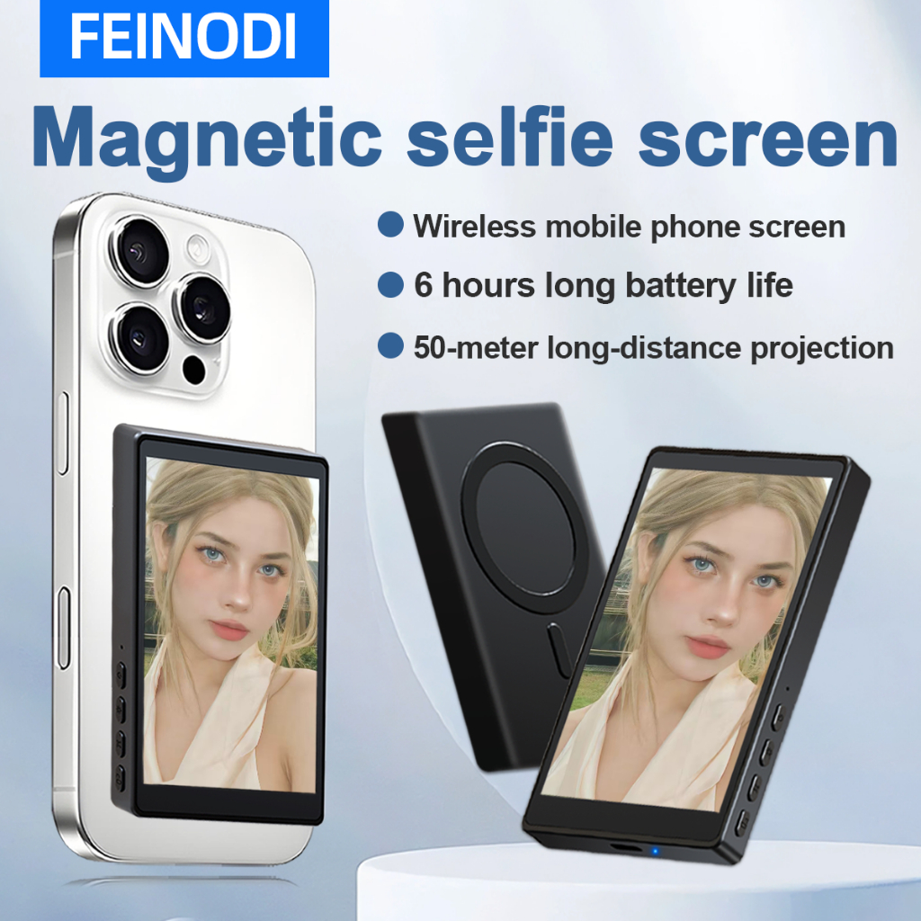 FEINODI Phone Magnetic Selfie Monitor for vlog/Live Stream/phone Photos