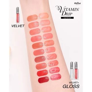 ((ML58 - 11 เฉดสี)) มักเน่ วิตามินดริป ลิปเซรั่มเนื้อเวลเวท Makne' Vitamin Drip Lip Serum