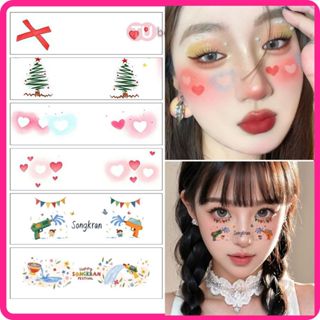 แทททูติดหน้า ลายการ์ตูน หัวใจ SD