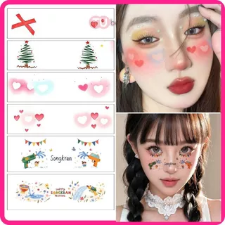 แทททูติดหน้า ลายการ์ตูน หัวใจ SD