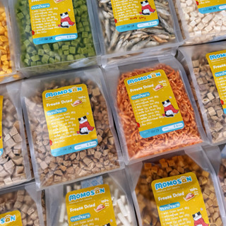 ขนมฟรีซดราย ขนมหมา ขนมแมว Momosan เนื้อสัตว์ 100% ไม่เค็ม อก…