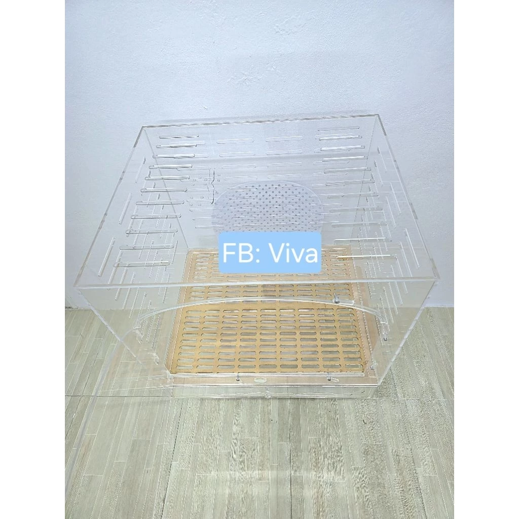 กรงอะคริลิคมือสองสีใส60*50*60 มีค่าจัดส่งอ่านรายละเอียดด้านล่าง หรือทักถาม thumbnail 8
