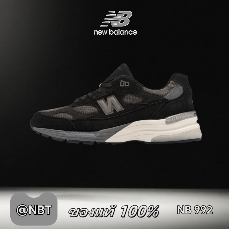 ✔ของแท้ 100% New Balance NB 992 black M992BL Low Sneakers