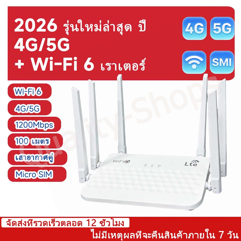 【2026】 ใหม่ล่าสุด เร้าเตอร์ใส่ซิม เราเตอร์ 4G/5G Router wifi 300 Mbps 2.4Ghz ใช้ได้กับซิมทุกเครือข่าย เสียบใช้เลย