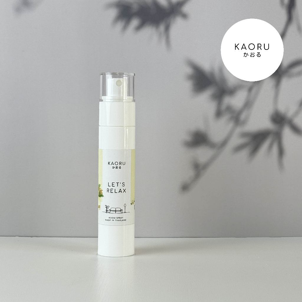 **กลิ่น Let's Relax** แนวกลิ่นชา เปลือกไม้ สดชื่น** KAORU SCENTED SPRAY น้ำหอมฉีดผ้า น้ำหอมปรับอากาศ