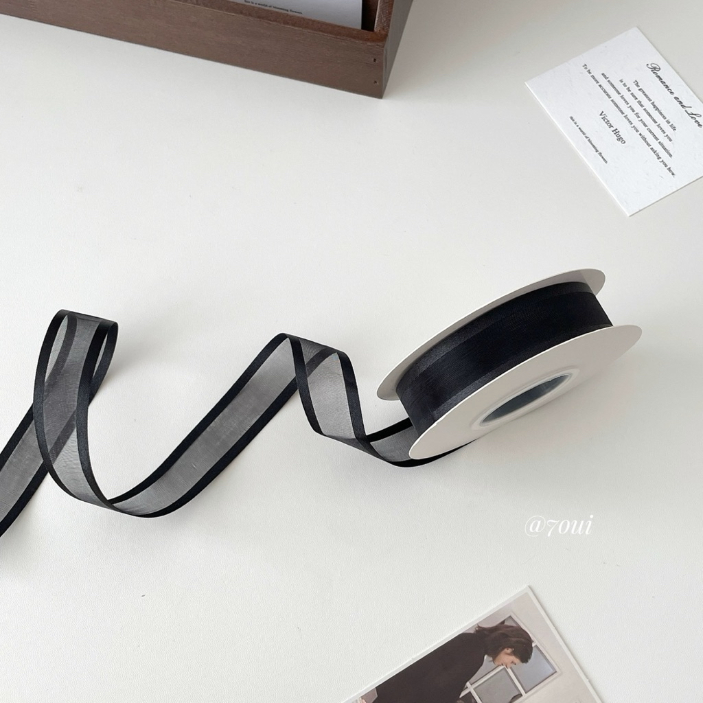 🇹🇭✨ส่งด่วน มีสีให้เลือก แบ่งขาย1เมตร   🎀 Premium Double-Edge Satin Ribbon 🎀 ที่สายเกาหลีต้องมีติดร้าน ✨ - รูปที่ 2