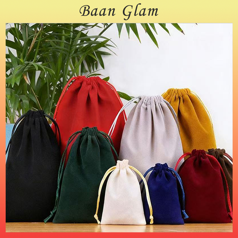 ถุงกำมะหยี่และผ้าไหมสำหรับใส่เครื่องประดับ 10 ชิ้น ใช้เป็นถุงของขวัญ