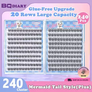 200/240 กระจุกต่อกล่อง ขนตาปลอม 3d 20 แถว เหมาะ ผู้หญิง แต่งหน้า ขนตา ไม่ต้อง กาวติดขนตา ขนตาจับช่อ จัดส่งในวันเดียวกัน