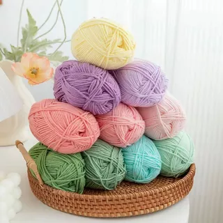 【Moonup】ไหมพรมคอตตอนนม 5ply น้ำหนัก50กรัม ไหมพรม เนื้อนุ่ม milk cotton yarn