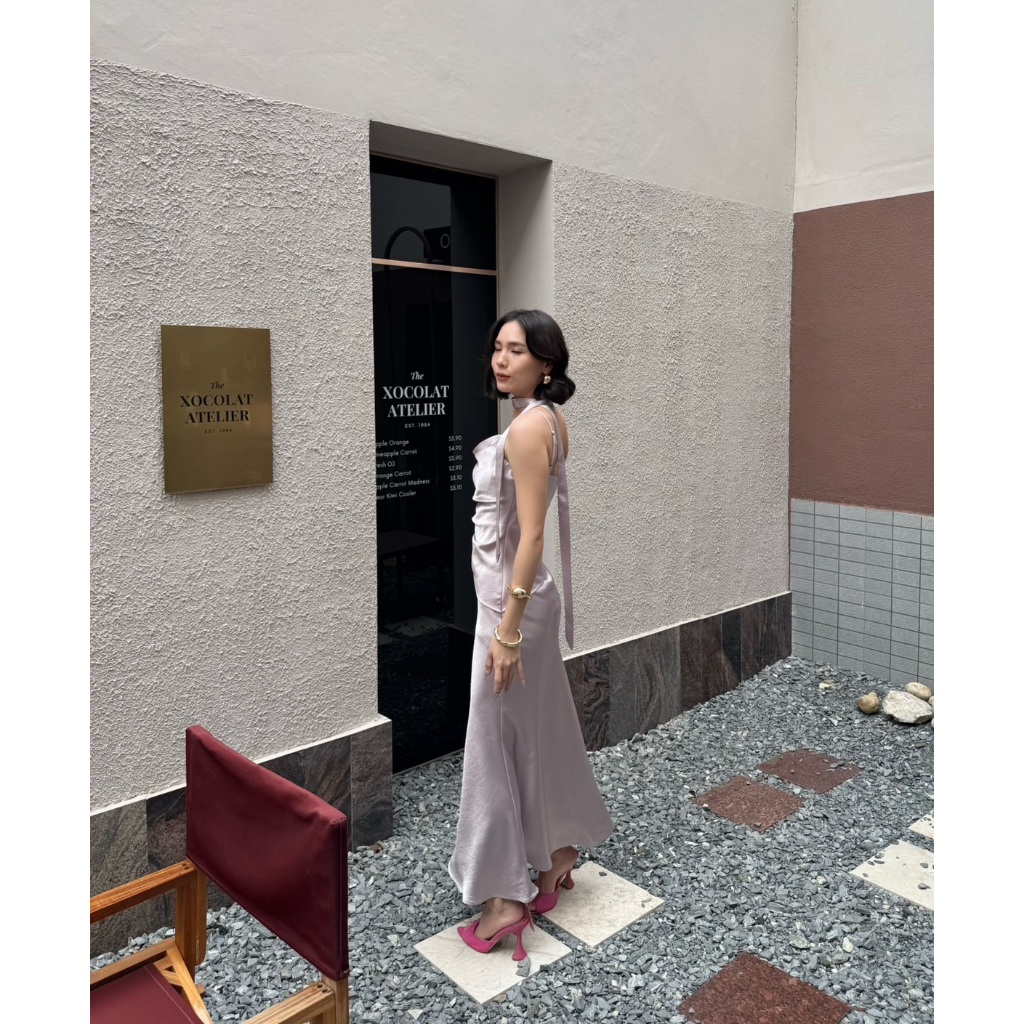 colourblockmatter - Avery satin dress เดรสซาตินคอถ่วง เดรสไปงาน เดรสออกงาน รูปที่ 6