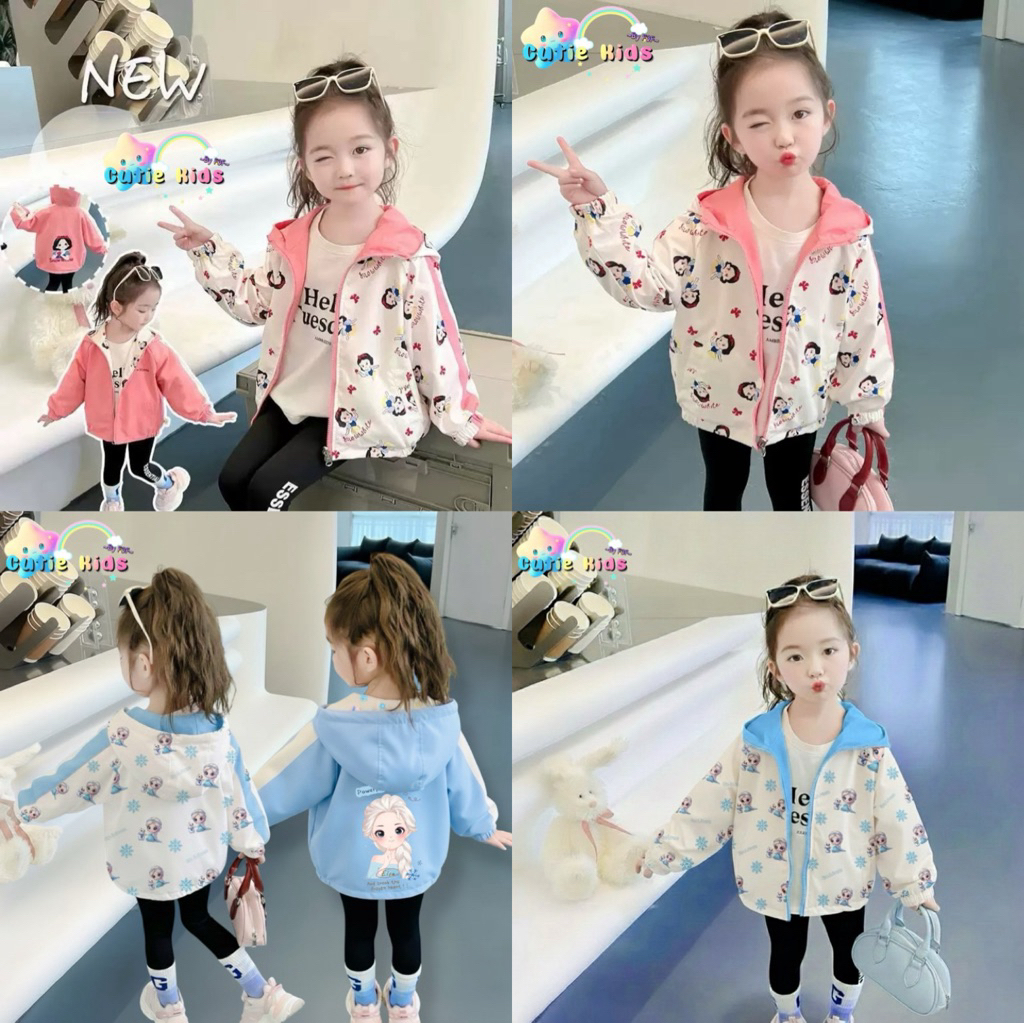 แจ็คเก็ตคาวาอี้ 2ชั้น ใส่ได้2ด้านสีหวานพาสเทลดีไซน์น่ารัก กันหนาว กันลม ใส่ในห้องแอร์ ผเาโพลีเอสเตอร์2ชั้น