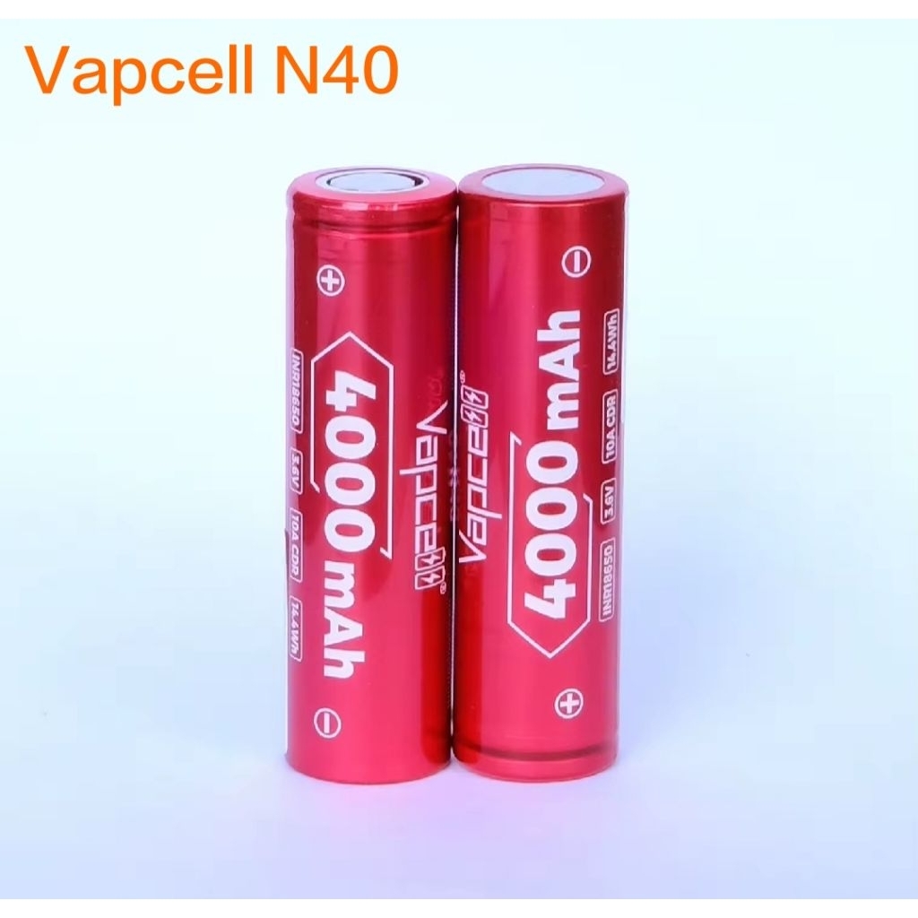 Vapcell ขนาด18650 N40(หัวเรียบ/หัวนูน) ความจุ 4000mAh 10a3.6v