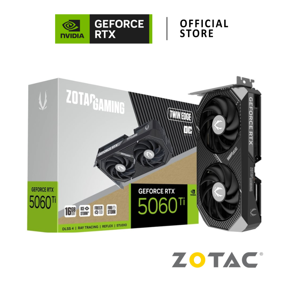 ZOTAC GAMING GeForce RTX 5060 Ti 16GB Twin Edge OC VGA Card การ์ดจอ