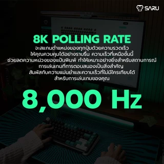 [สินค้าประกันศูนย์ 1 ปี] SARU คีย์บอร์ดเกมมิ่ง KX78HE – Hall Effect Sensors COMPACT 75% Polling Rate สูงสุดถึง 8K