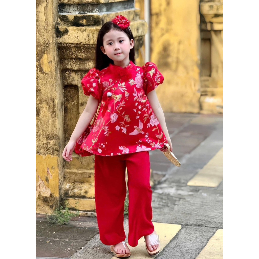พร้อมส่งจากไทย❤️ชุดเซทเด็ก สีแดงไว้ใส่ตรุษจีนคุณหนูคุณใจสุดๆ งานสวยตรงปก💯
