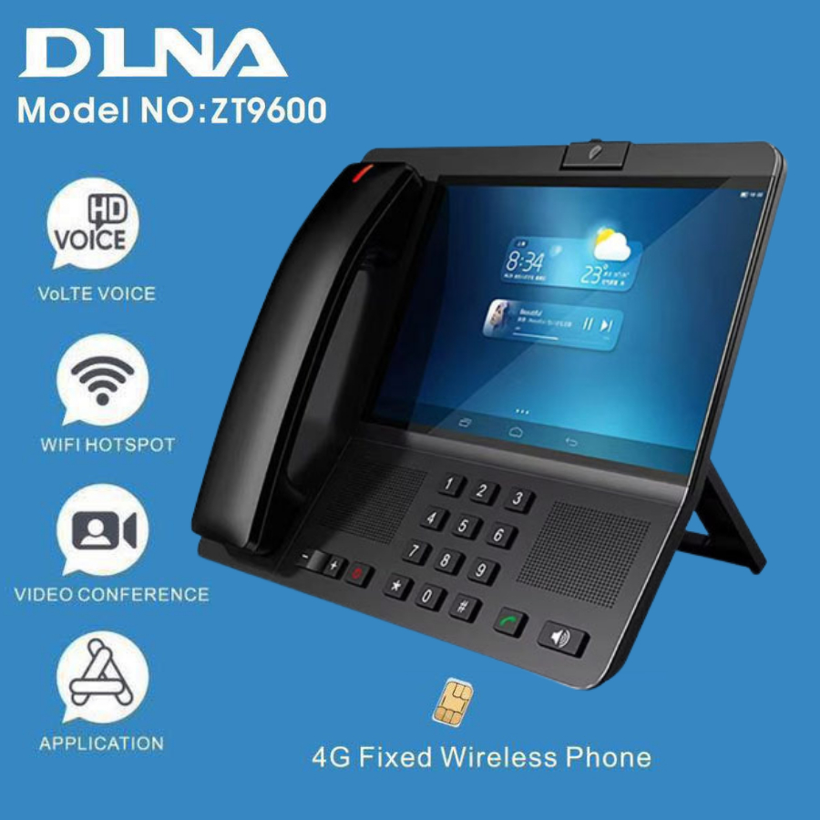 DLNA ZT9600 4G โทรศัพท์สำนักงาน แบบไร้สาย โทรศัพท์บ้าน ตั้งโต๊ะ วีดีโอคอล Android11 ส่งไว พร้อมส่ง