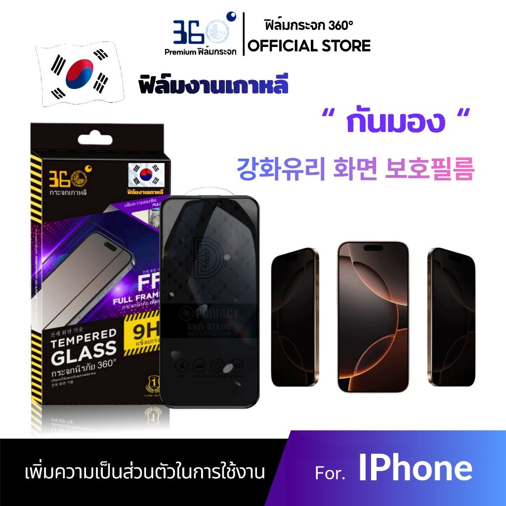 [🇰🇷360°] ฟิล์มกันเสือก iPhone  17e 17 16 15 14 13 12 11 pro max plus mini 8 7 6 se xr xs 3 e กันรอย