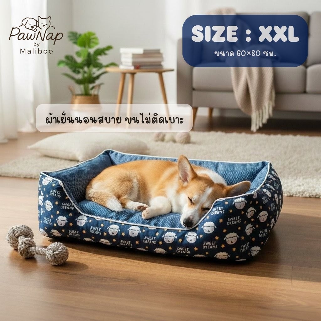 ที่นอนสุนัข-แมว เบาะโซฟา Size XXL (60×80 cm)