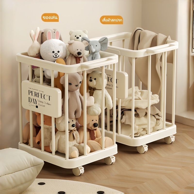 HOTUS ตะกร้าใส่ผ้าซัก ตะกร้าเก็บเสื่อโยคะคุณภาพสูงระดับพรีเมียม ตะกร้าเก็บเสื้อผ้าสกปรกแบบพกพาเ ตะกร้าเก็บของมีล้อ - รูปที่ 4