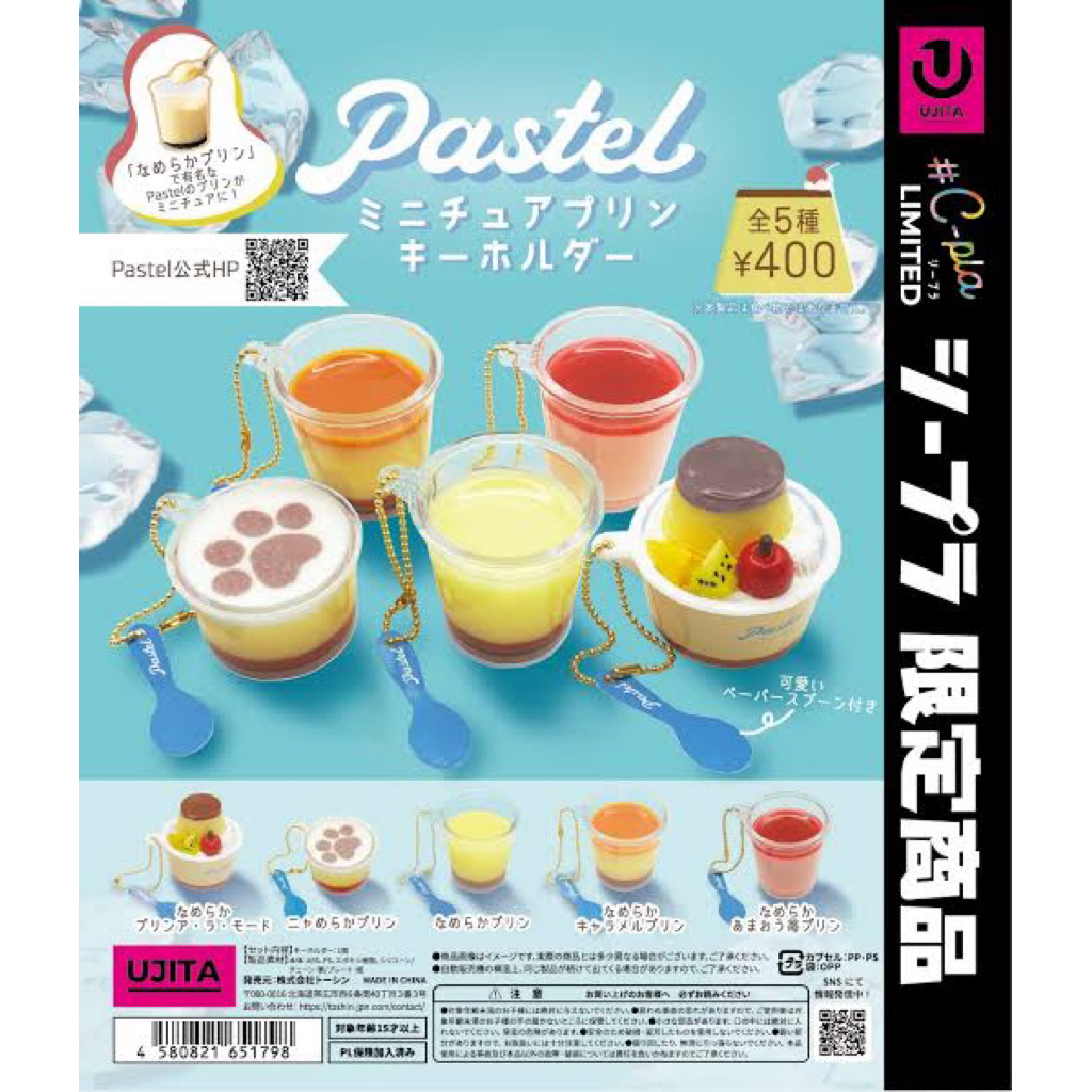 ✨กาชาปองMiniature Pudding Keychain