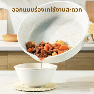 SENSARTE ชุดเครื่องครัวอายุยืน 13 ชิ้น หม้อและกระทะเคลือบเซรามิกกันติด Non-Stick ปลอดสาร ใช้ได้กับเตาทุกประเภท