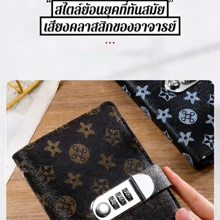 แฟ้ม PU กระเป๋าใส่เงิน 100 ใบ ท้าทายประหยัดเงิน กันน้ำ พร้อมกุญแจรหัส นำกลับมาใช้ใหม่ได้ รหัสผ่านสามารถเปลี่ยนแปลงได้