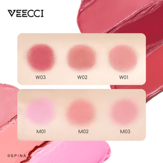VEECCI x Chibi Maruko-Chan บลัชออน มาพร้อมกับ พัฟแต่งหน้า สดใสขึ้น ผิว อเนกประสงค์ บลัช 3g/4.2g(100% ของแท้
