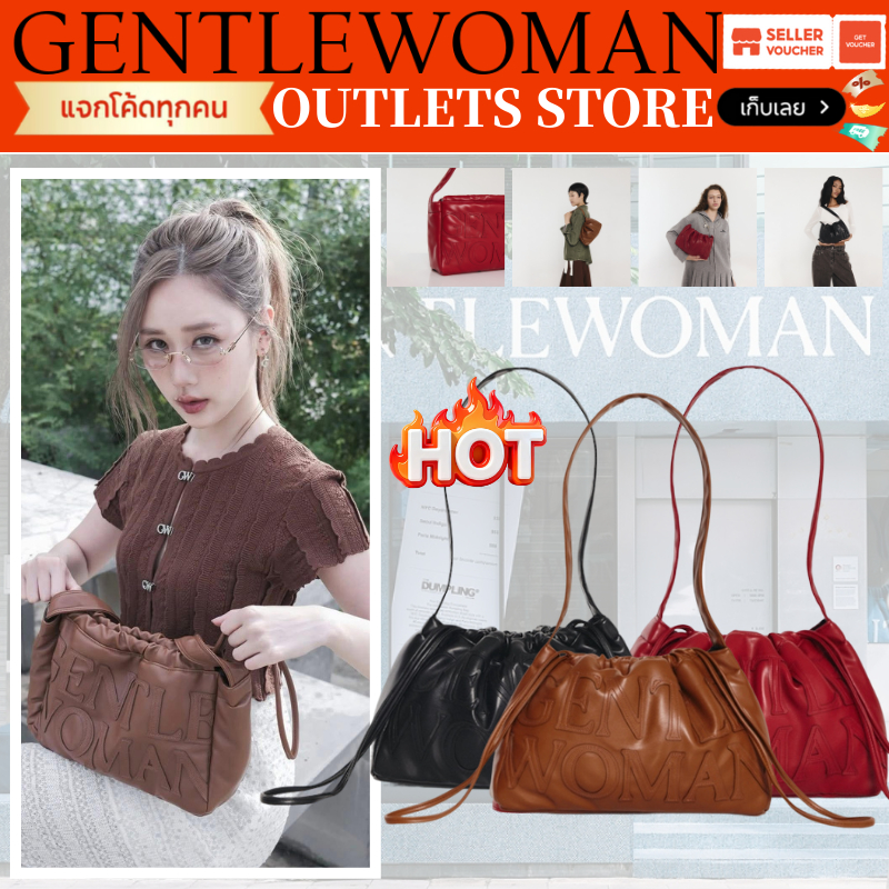 [เอาท์เล็ท]GENTLE WOMAN Soléa Bag กระเป๋าเกี๊ยว Dumpling drawstring Bag กระเป๋าหนัง gentlewomen กระเป๋า