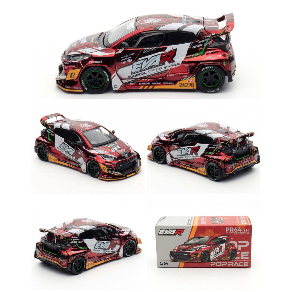 【พร้อมส่ง】 POP RACE PR64-0126 – EVA RT Production Model-02 Goodride GR Yaris (1:64) 🔥🚗