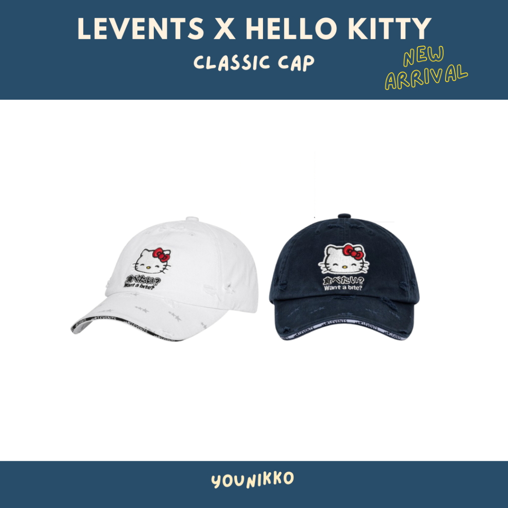 (พร้อมส่ง_ส่งด่วนได้) NEW Levents X Kitty Classic cap หมวก