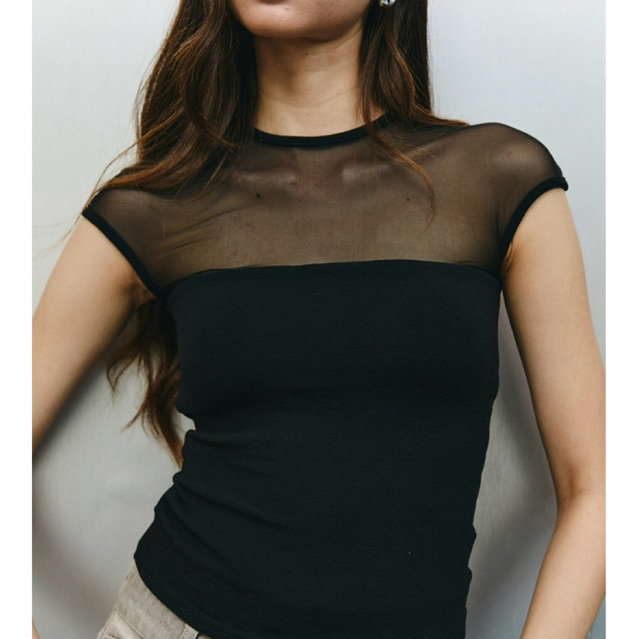 New Collection Weekend Wardrobe -  Cody Semi See-Through Top เสื้ออเข้ารูปซีทรู