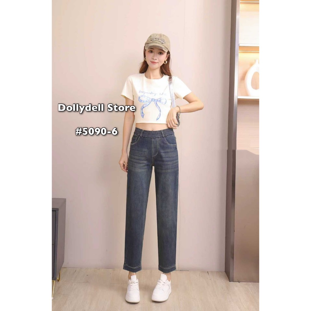 กางเกงยีนส์ขายาวDolly รุ่น#5090-4 เอวยางยืด เนื้อผ้ายืดได้คุณภาพดีใส่สบายทรงสวย