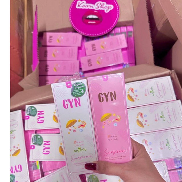 กันแดดจิน กันแดดจินน์สูตรผสมรองพื้นและสูตรออร์แกนิค GYN sunscreen & organic sunscreen SPF 50PA+++  1