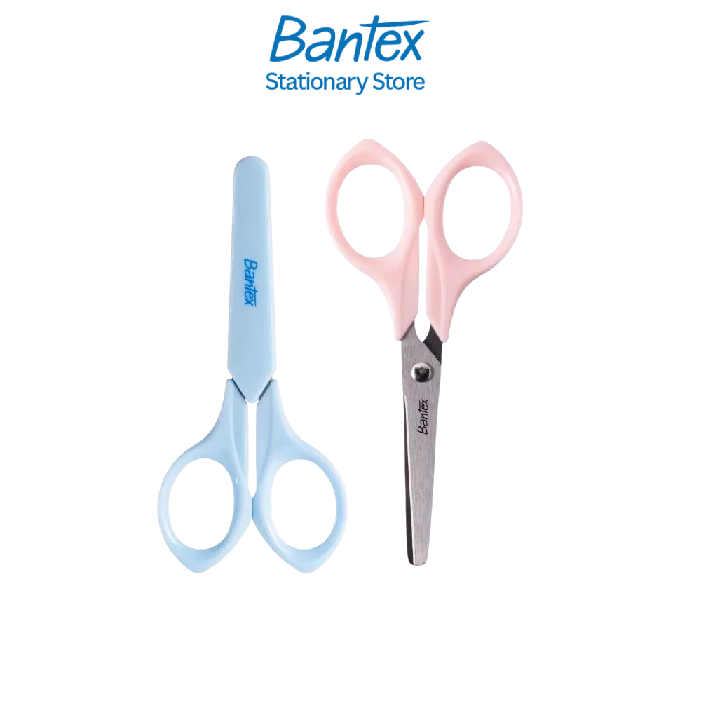 Bantex กรรไกร กรรไกรสแตนเลส จับถนัดมือ มินิมอล สุ่มสี ตัดคม พร้อมแขนป้องกันหัว กันสนิม Scissors