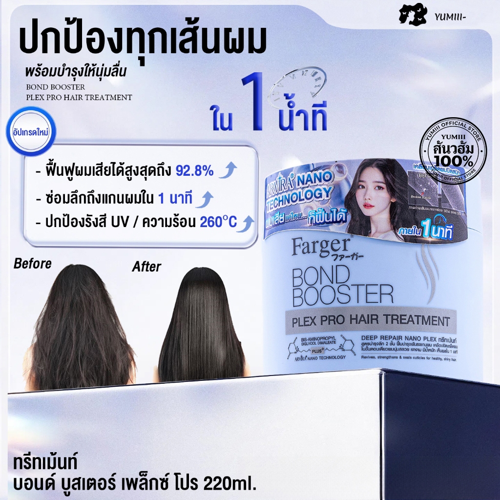 【ใหม่ล่าสุด】Farger Bond Booster Plex Pro ทรีทเม้นท์ฟื้นฟูผมเสีย บำรุงลึก ผมนุ่มลื่น เงางาม ป้องกันความร้อน 220 มล.