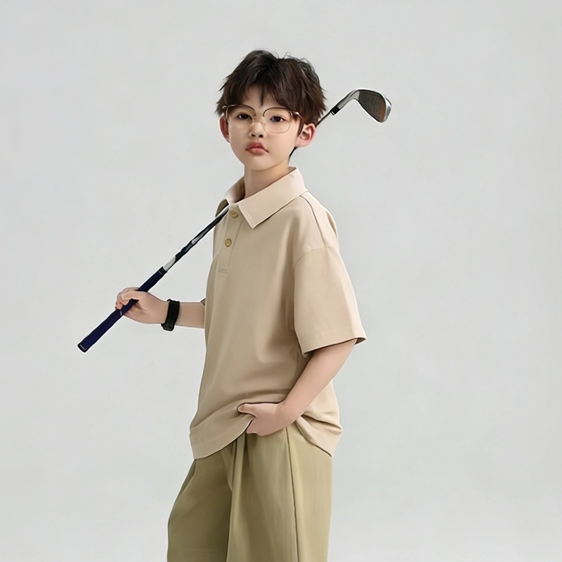 เสื้อโปโลเด็กสีเรียบ ดีไซน์เกาหลีระดับพรีเมียม เนื้อผ้ามีความยืดหยุ่น ใส่สบายผิว ดูแลง่ายไม่ยับง่าย เหมาะกับทุกโอกาส - รูปที่ 5