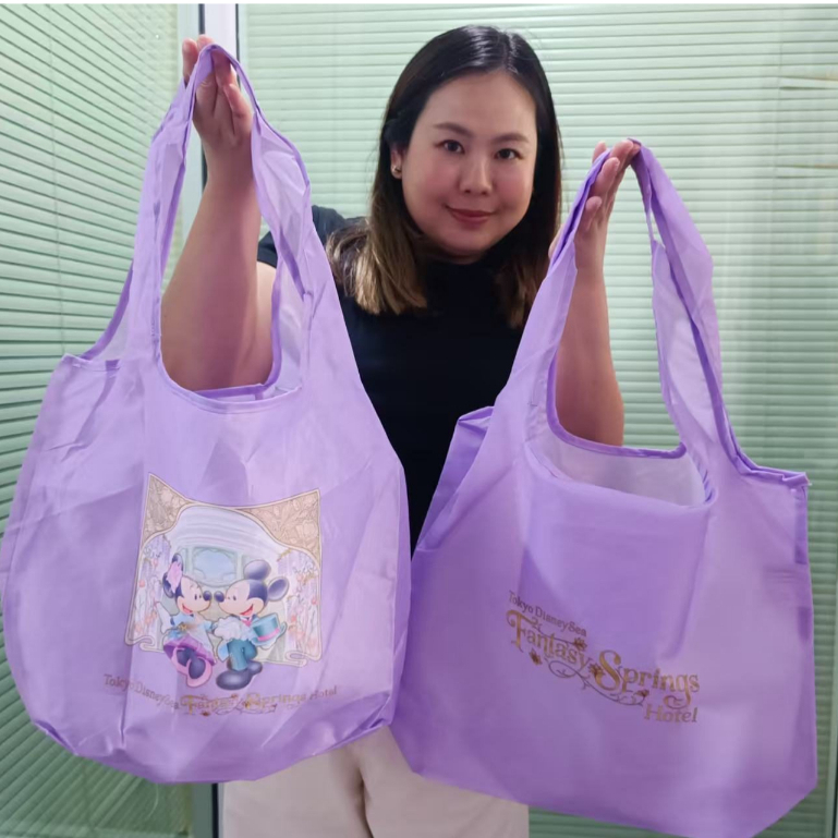 (ส่งฟรีEMS พร้อมส่งในไทย) Tokyo Disney SEA กระเป๋าผ้าร่มพับเก็บได้ ม่วง (ของแท้)