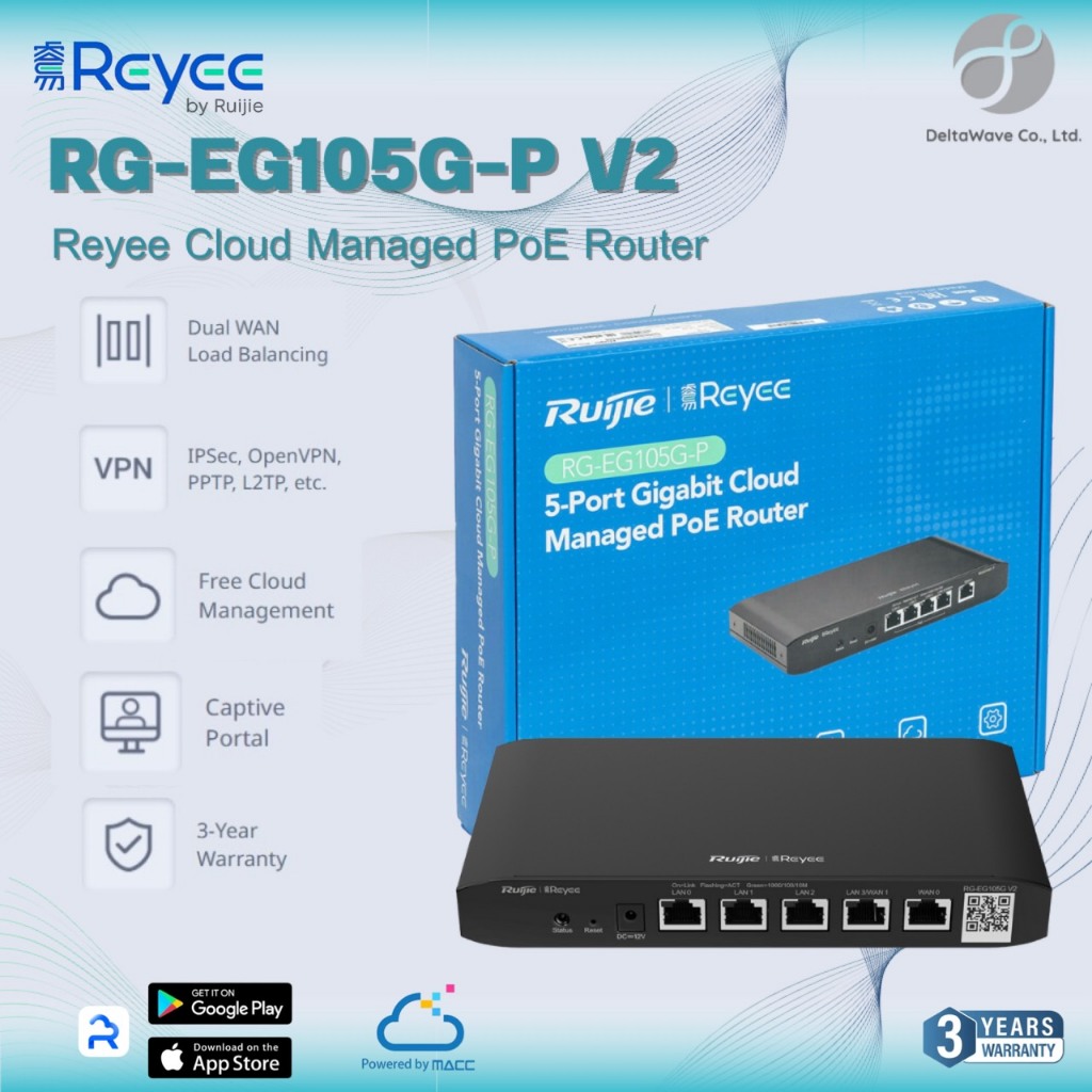 RG-EG105G-P V2 Reyee Cloud Managed PoE Router