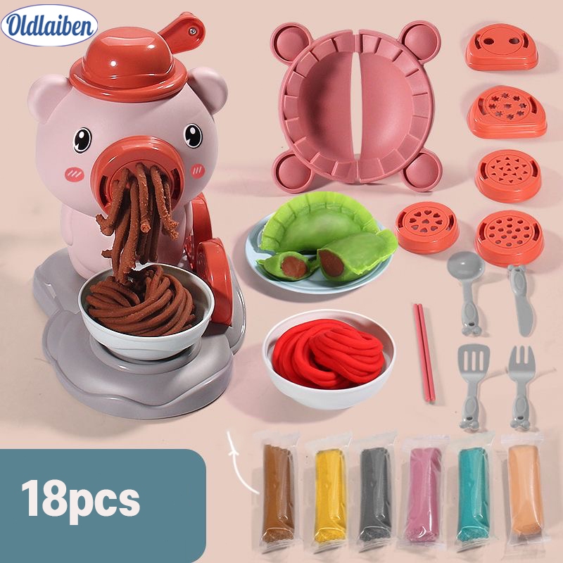 Oldlaiben ของเล่นแป้งโดว์ DIY ของเล่นเด็กเครื่องทำเส้นก๋วยเตี๋ยว ของเล่นเครื่องทำก๋วยเตี๋ยว